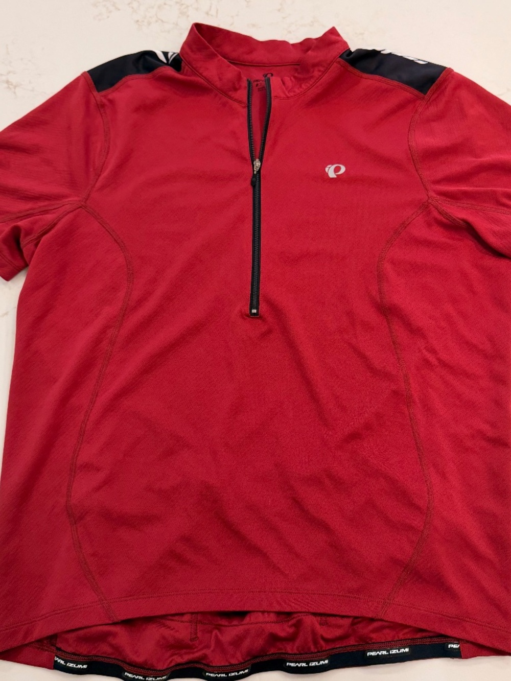 Pearl iZUMi SELECT Cycling Jersey Mens XL Red Black Short Sleeve 1/2 Zip Bike Sh